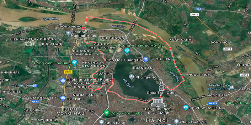 Bản đồ quy hoạch Quận Tây Hồ