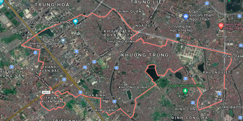 Bản đồ quy hoạch Quận Thanh Xuân
