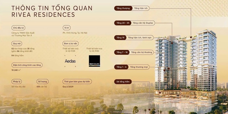 Mặt bằng căn hộ Rivea Residences và tiện ích nội khu