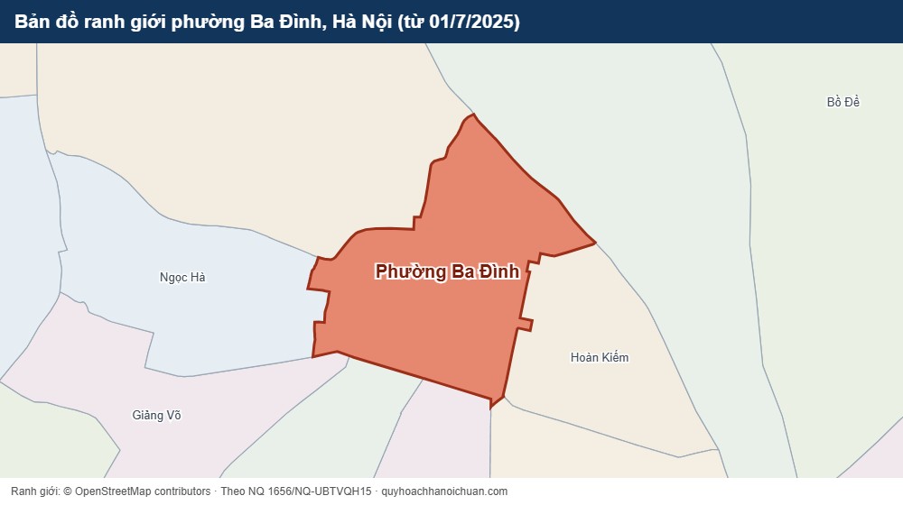 Bản đồ ranh giới phường Ba Đình, Hà Nội