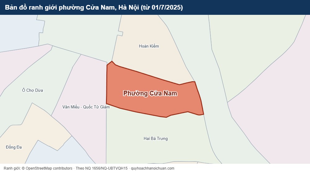 Bản đồ ranh giới phường Cửa Nam, Hà Nội