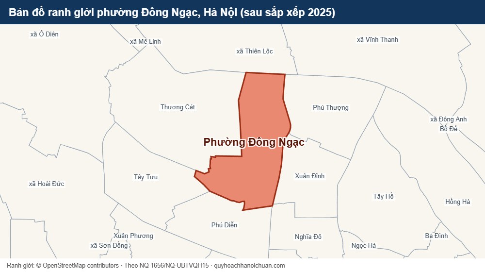 Bản đồ ranh giới phường Đông Ngạc, Hà Nội