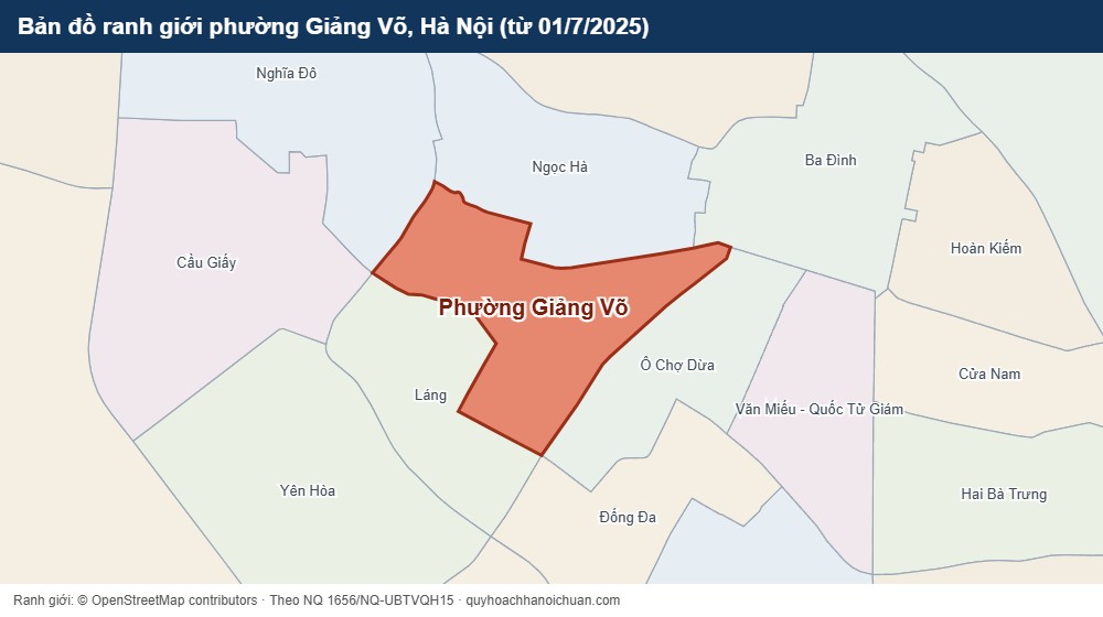 Bản đồ ranh giới phường Giảng Võ, Hà Nội