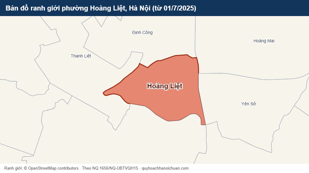 Bản đồ ranh giới phường Hoàng Liệt, Hà Nội