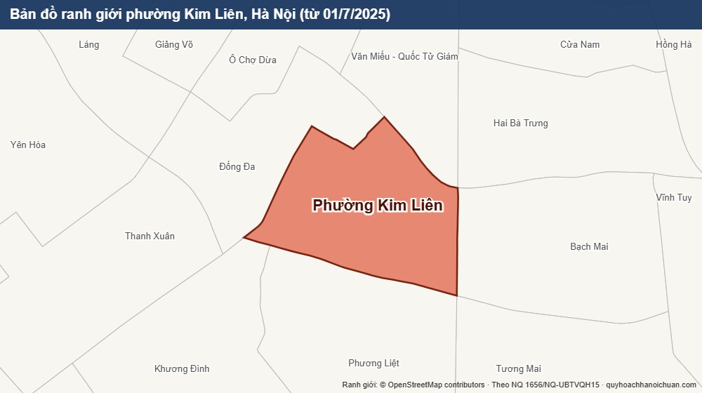 Bản đồ ranh giới phường Kim Liên, Hà Nội