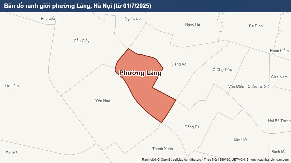 Bản đồ ranh giới phường Láng, Hà Nội