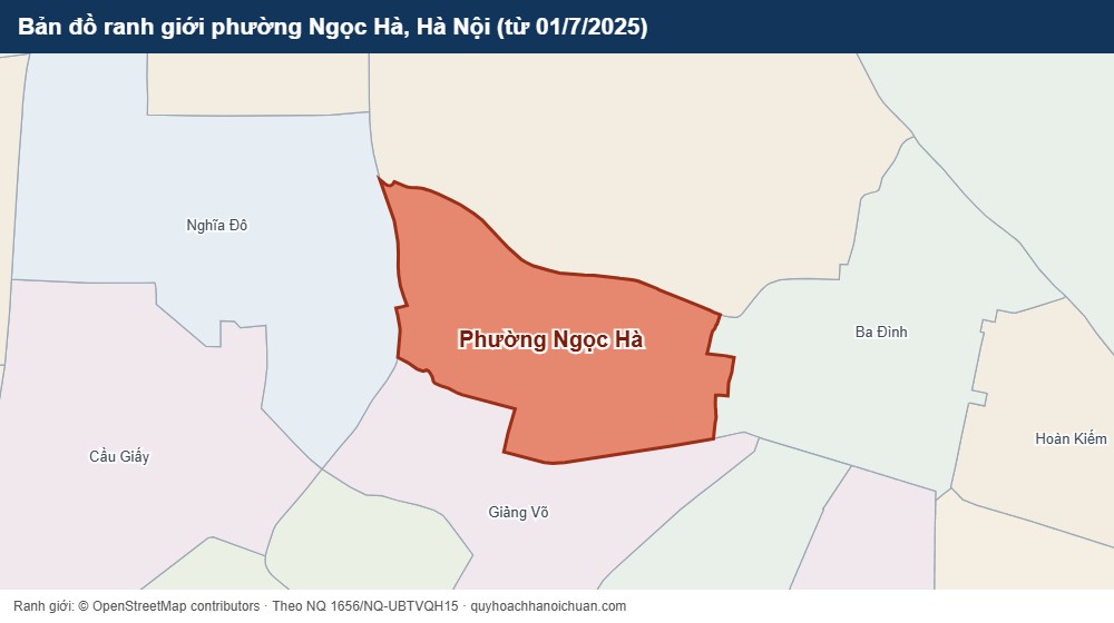 Bản đồ ranh giới phường Ngọc Hà, Hà Nội