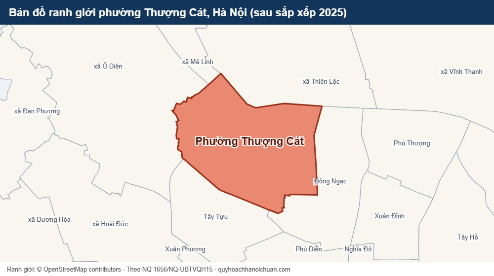Bản đồ ranh giới phường Thượng Cát, Hà Nội