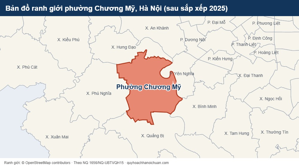 Bản đồ ranh giới phường Chương Mỹ, Hà Nội