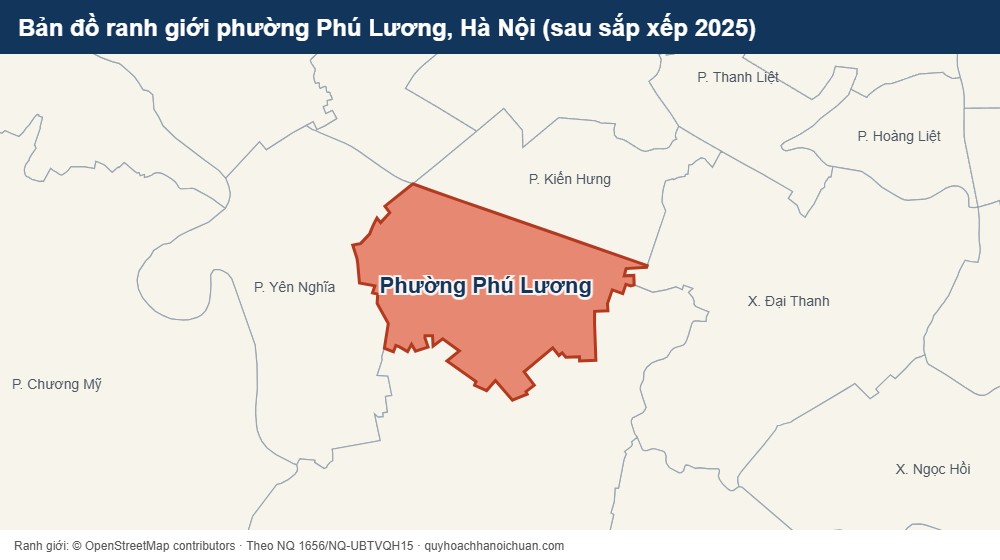 Bản đồ ranh giới phường Phú Lương, Hà Nội