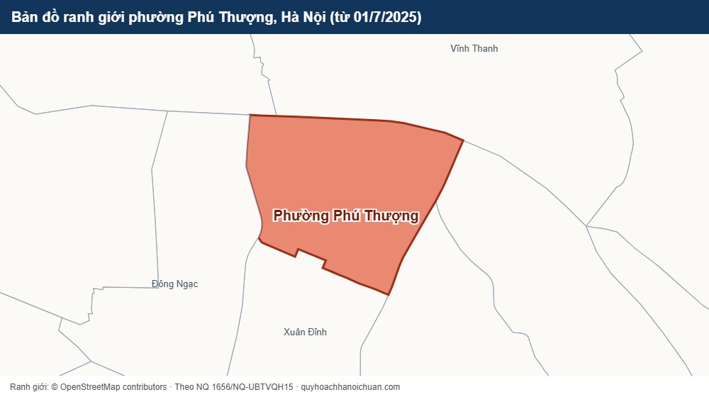 Bản đồ ranh giới phường Phú Thượng, Hà Nội