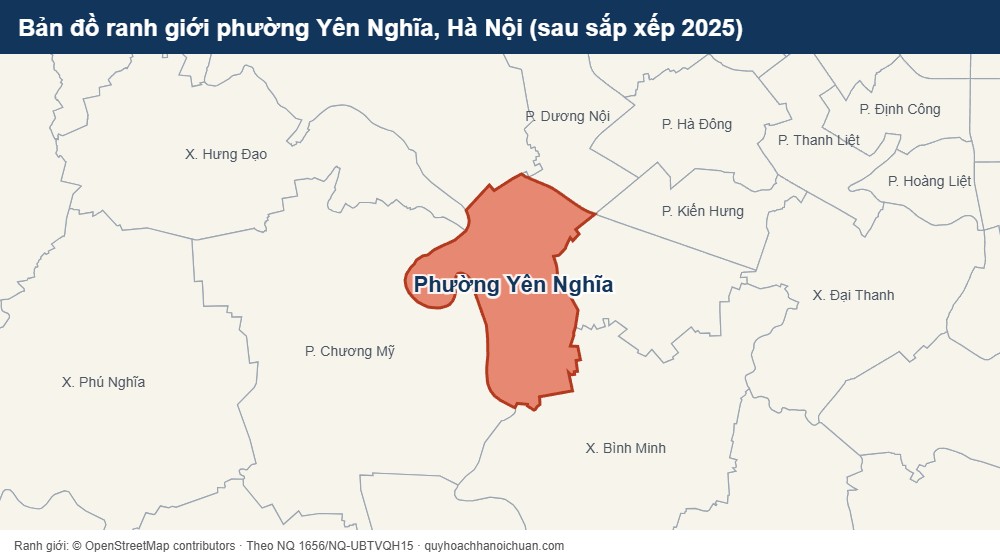 Bản đồ ranh giới phường Yên Nghĩa, Hà Nội