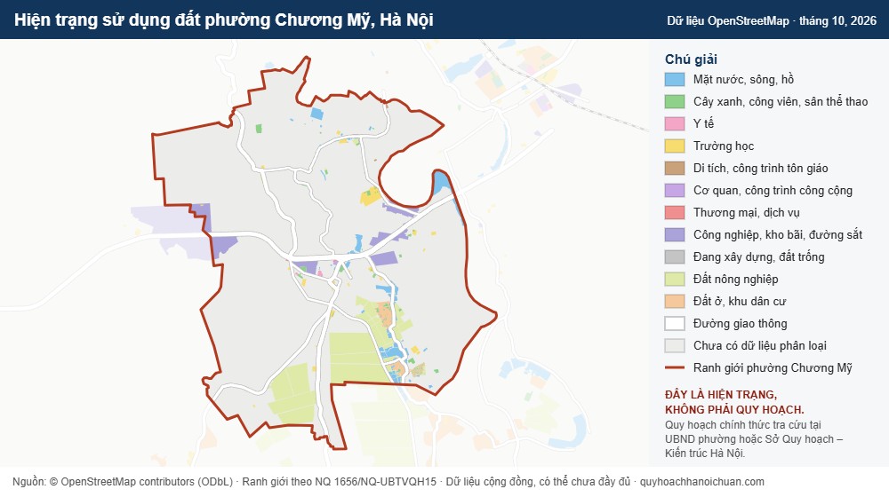 Hiện trạng sử dụng đất phường Chương Mỹ, Hà Nội (dữ liệu OpenStreetMap)