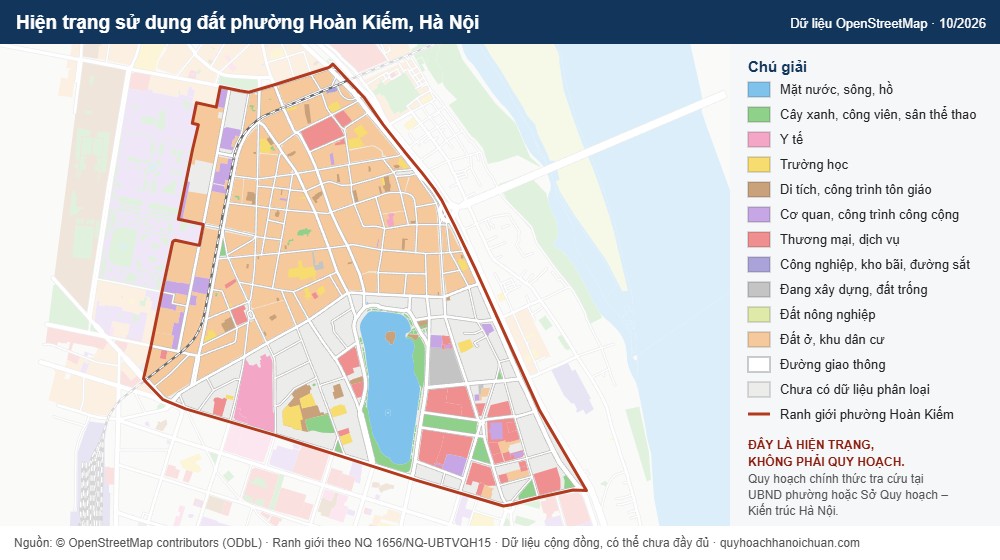 Hiện trạng sử dụng đất phường Hoàn Kiếm, Hà Nội (dữ liệu OpenStreetMap)