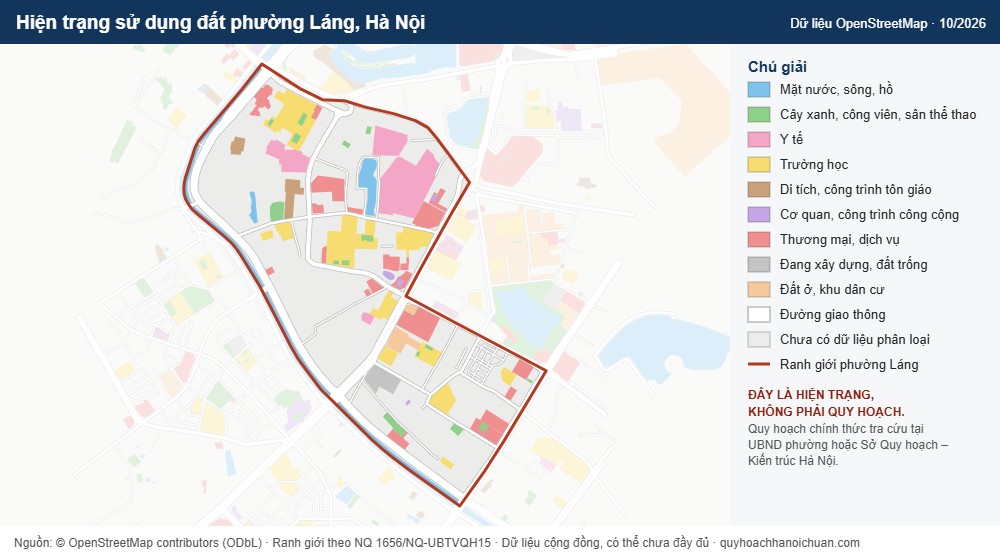 Hiện trạng sử dụng đất phường Láng, Hà Nội (dữ liệu OpenStreetMap)