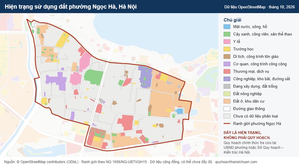 Hiện trạng sử dụng đất phường Ngọc Hà, Hà Nội (dữ liệu OpenStreetMap)