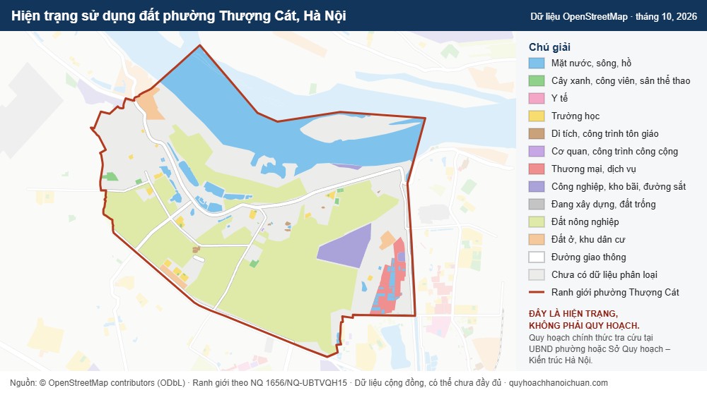 Hiện trạng sử dụng đất phường Thượng Cát, Hà Nội (dữ liệu OpenStreetMap)