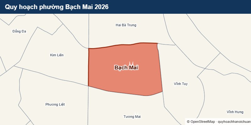 Quy hoạch phường Bạch Mai 2026 - bản đồ ranh giới
