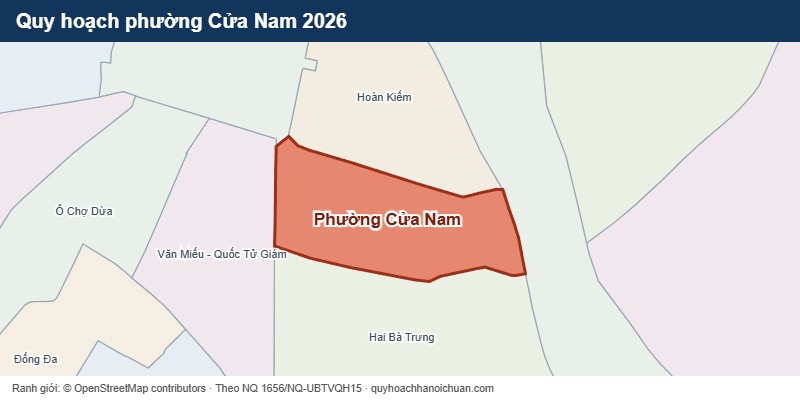 Quy hoạch phường Cửa Nam 2026 – bản đồ ranh giới