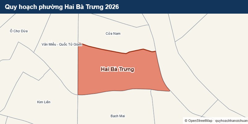 Quy hoạch phường Hai Bà Trưng 2026 - bản đồ ranh giới