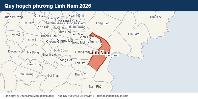 Quy hoạch phường Lĩnh Nam 2026 – bản đồ ranh giới