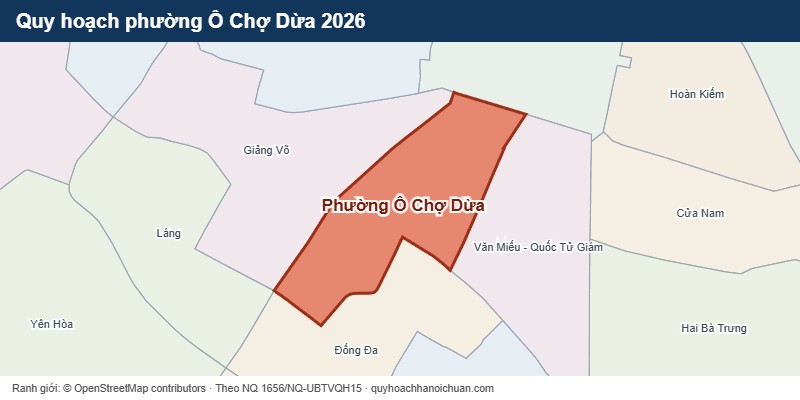 Quy hoạch phường Ô Chợ Dừa 2026 – bản đồ ranh giới