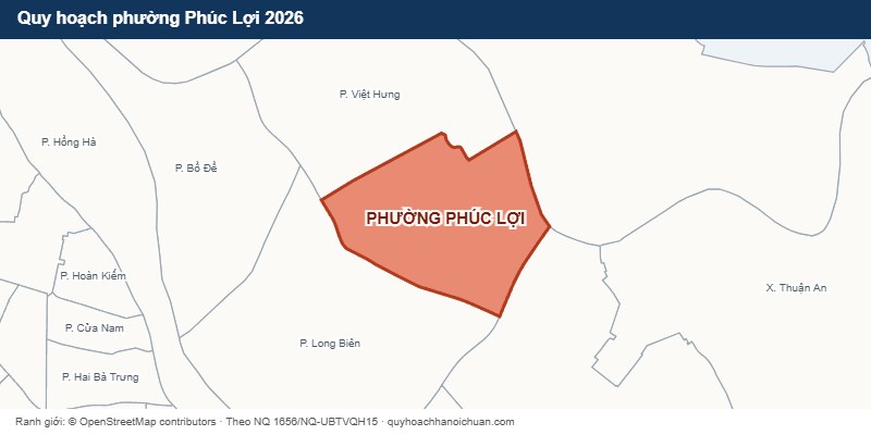 Quy hoạch phường Phúc Lợi 2026 - bản đồ ranh giới
