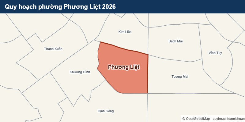 Quy hoạch phường Phương Liệt 2026 - bản đồ ranh giới