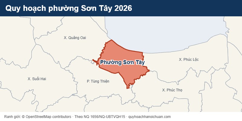 Quy hoạch phường Sơn Tây 2026 – bản đồ ranh giới