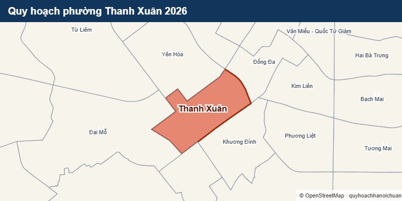 Quy hoạch phường Thanh Xuân 2026 - bản đồ ranh giới