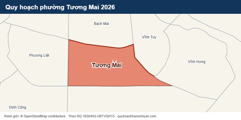 Quy hoạch phường Tương Mai 2026 – bản đồ ranh giới