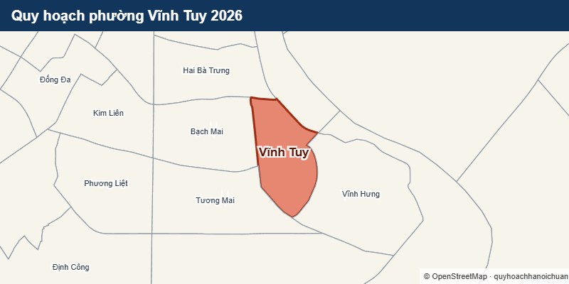 Quy hoạch phường Vĩnh Tuy 2026 - bản đồ ranh giới