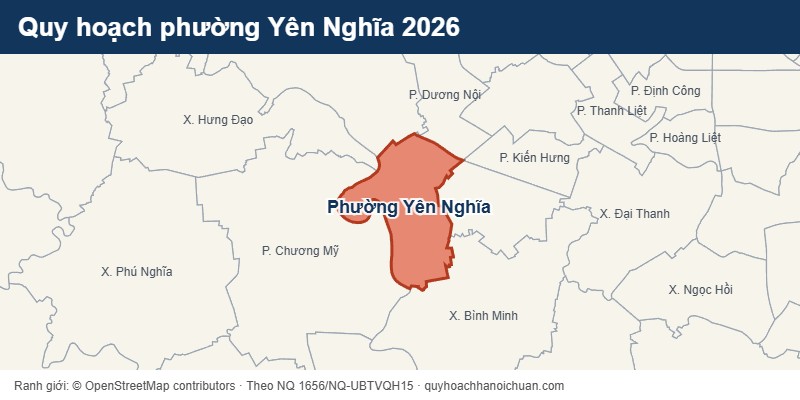 Quy hoạch phường Yên Nghĩa 2026 – bản đồ ranh giới