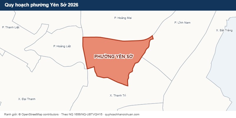 Quy hoạch phường Yên Sở 2026 - bản đồ ranh giới